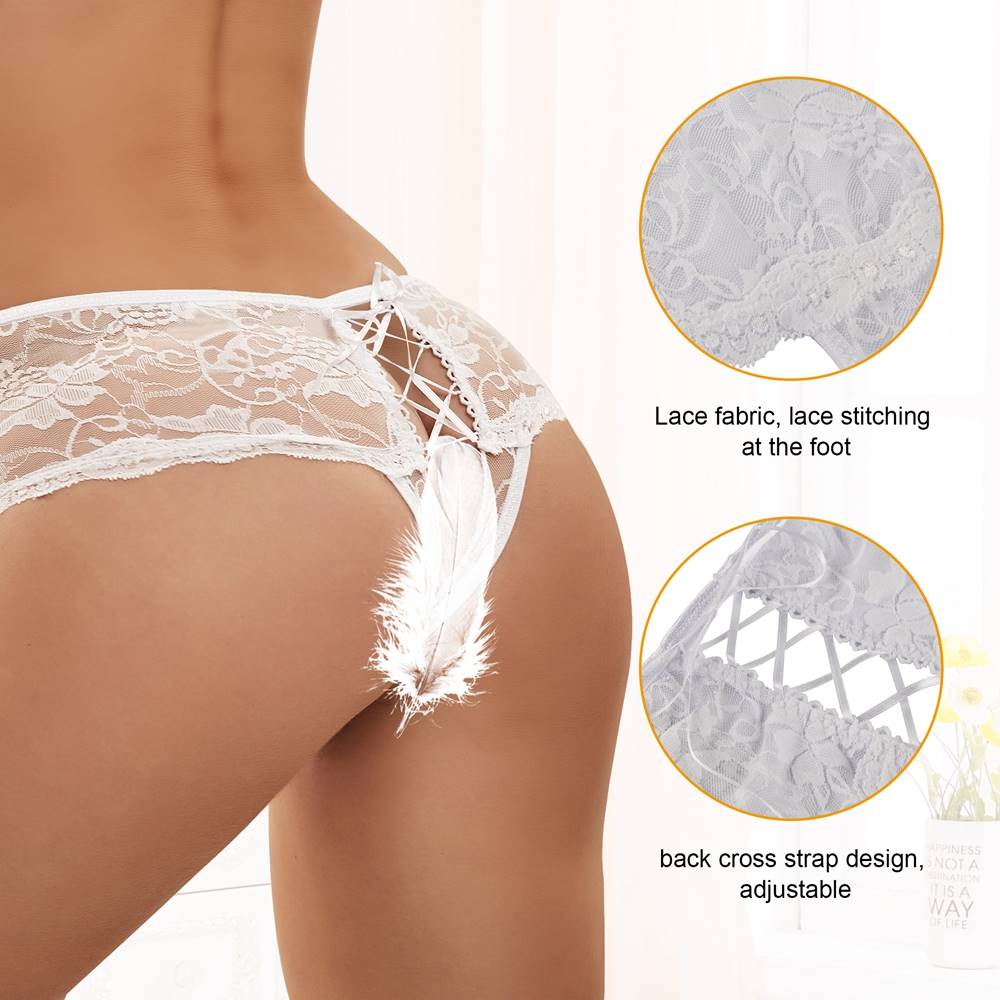 Open Crotch Floral Lace Panty - Image 5