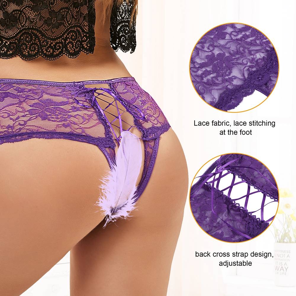 Open Crotch Floral Lace Panty - Image 6