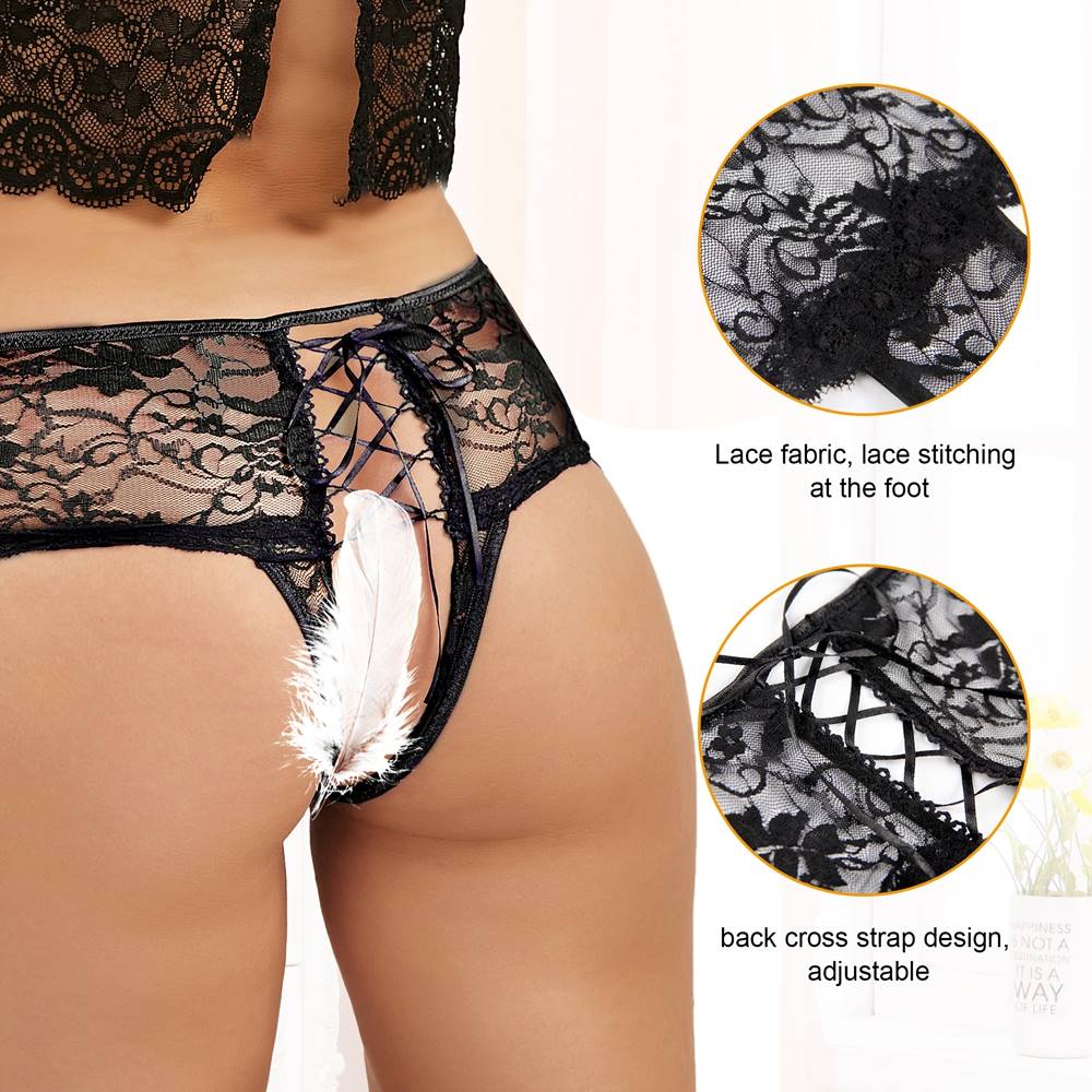 Open Crotch Floral Lace Panty - Image 7
