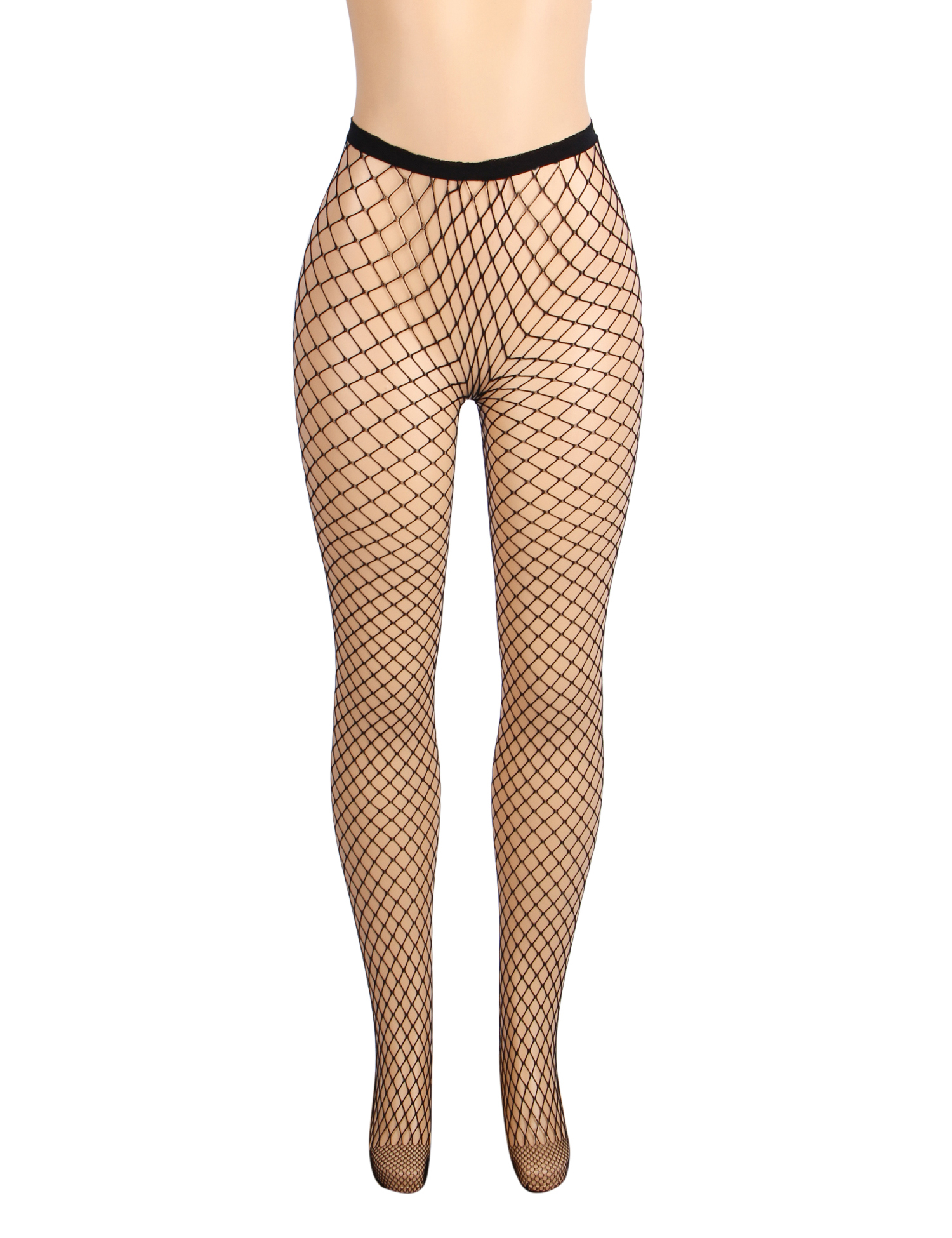 Black Sexy Medium Large Mesh Fishnet Pantyhose - Image 3