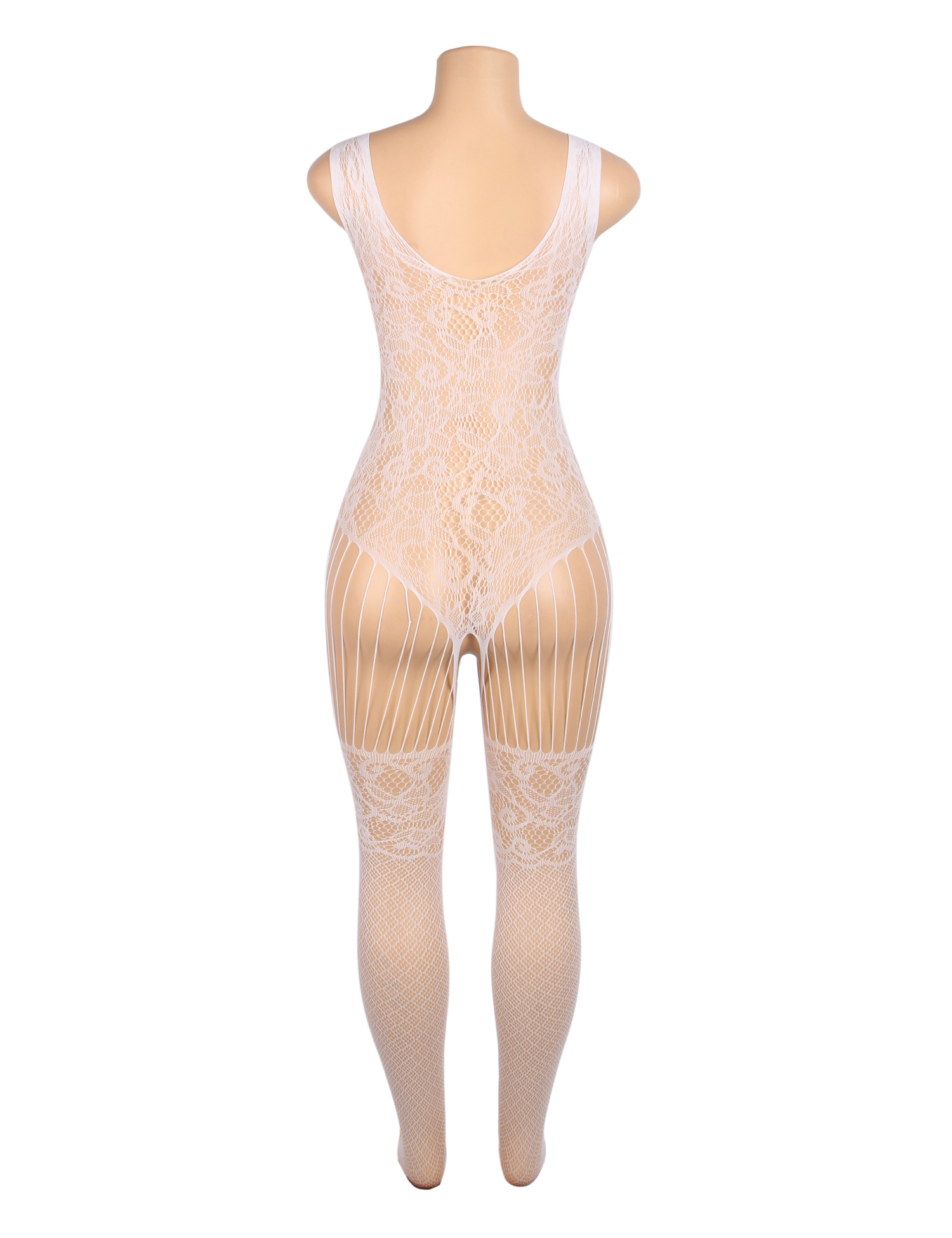 Sexy Jacquard Luminous Glow In The Dark Open Crotch Bodystocking - Image 7